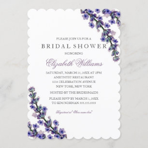 Elegant Purple Lavender Bridal Shower Invitation