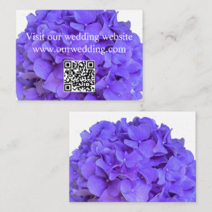 Elegant purple lavender floral hydrangea QR Enclosure Card