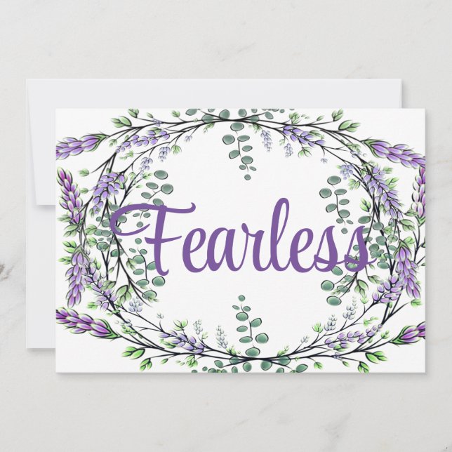 Elegant purple Lavender green Eucalyptus Fearless  Invitation (Front)
