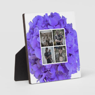 Elegant purple lavender lilac floral hydrangeas  plaque