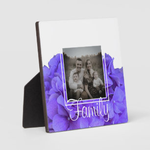 Elegant purple lavender lilac floral hydrangeas  plaque