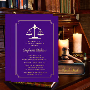 Elegant Purple Law Attorney Graduation Party