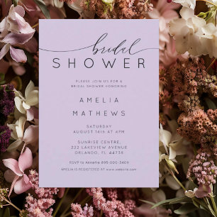 Elegant Purple Lilac Bridal Shower Invitation