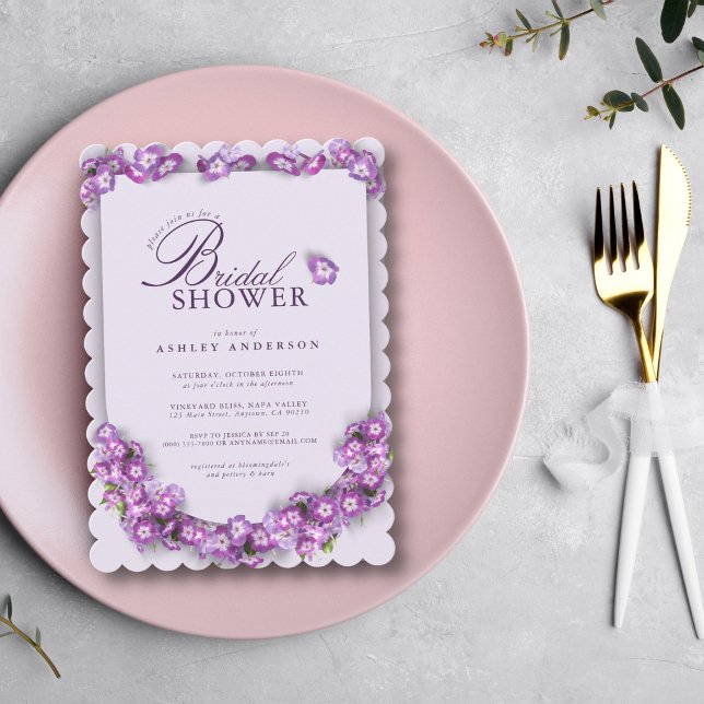 Elegant Purple Lilac I Arch Floral Bridal Shower Invitation (Creator Uploaded)