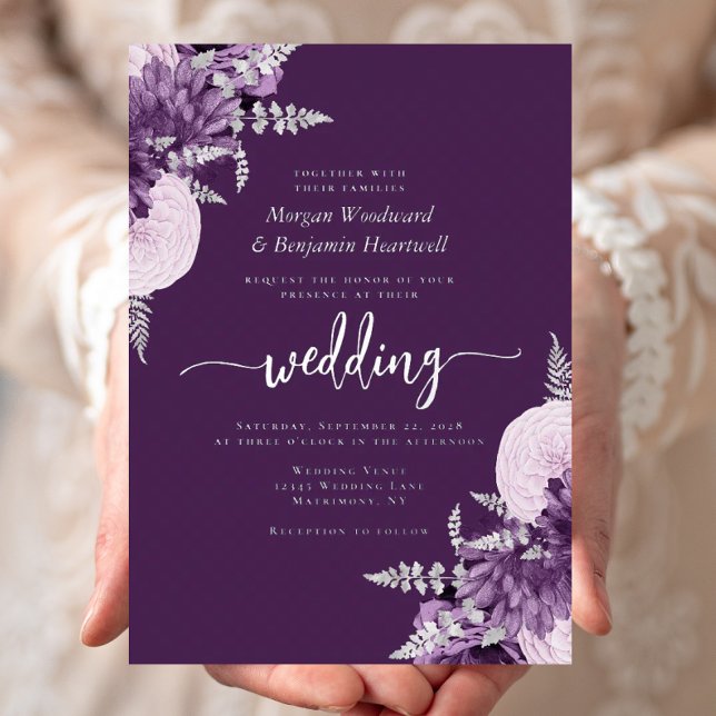 Elegant Purple Lilac Silver Floral Wedding (Creator Uploaded)