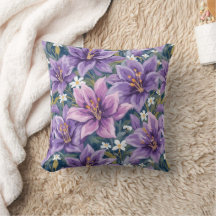 Elegant Purple Lily Floral Oil Painting