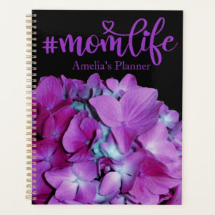 Elegant purple magenta floral hydrangea planner