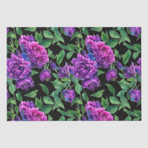 Elegant purple magenta watercolor florals flowers  tissue paper