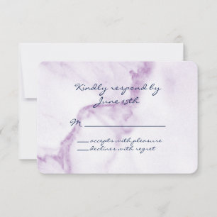 Elegant Purple Marble RSVP Card