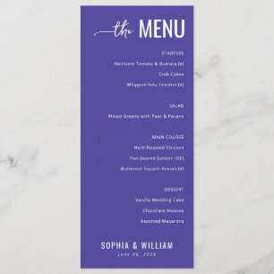 Elegant Purple Minimalist Menu