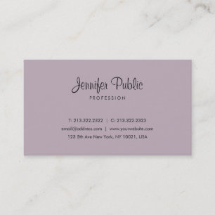 Elegant Purple Minimalistic Plain Modern Simple Business Card