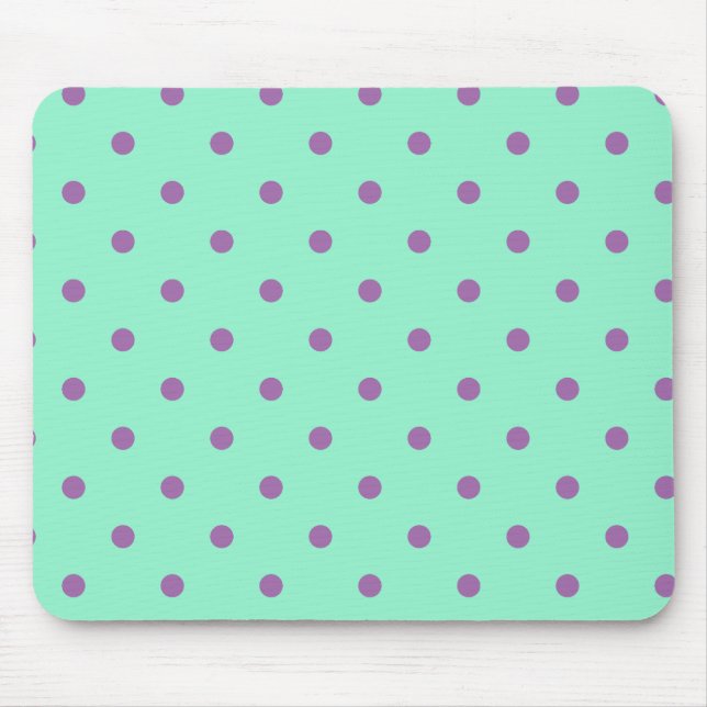 elegant purple mint polka dots mouse pad (Front)