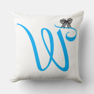 Elegant Purple Monogram Letter W Throw Pillow