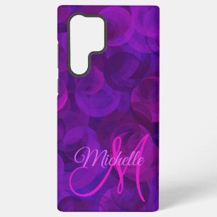 Elegant Purple Monogram Personalised Samsung Galaxy Case