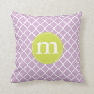 Elegant Purple Moroccan Quatrefoil Personalised Cushion