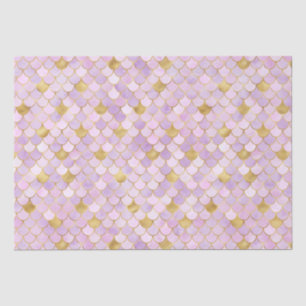 Elegant Purple Ombre Foil & Gold Mermaid Scales Tissue Paper