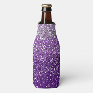 Elegant Purple  Ombre Glitter Sparkle Bottle Cooler