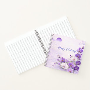 Elegant Purple Orchid Birthday Notebook