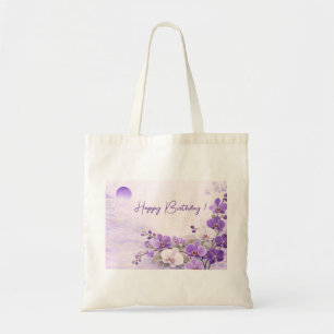 Elegant Purple Orchid Birthday Tote Bag