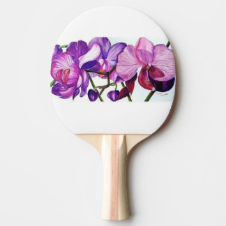 Elegant Purple Orchid Floral Ping Pong Table Paddle