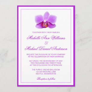 Elegant Purple Orchid Wedding Invitations