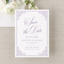 Elegant Purple Ornate Frame Vintage Wedding