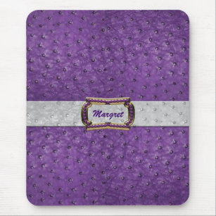 Elegant Purple Ostrich Leather Look Mouse Pad