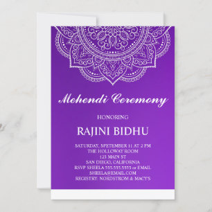 Elegant Purple Paisley Indian Mehndi Ceremony