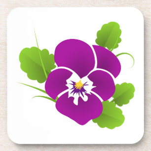Elegant Purple Pansy Coaster