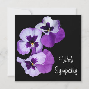 Elegant purple pansy flower art lilac sympathy card