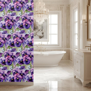 Elegant Purple Pansy Shower Curtain