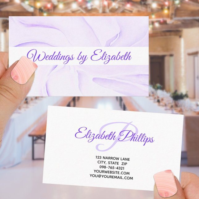 Elegant Purple Pastel Event Planner Professional Business Card (Creator Uploaded)