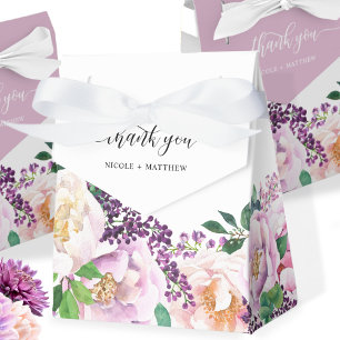 Elegant Purple, Peach and Pink Floral Favour Box