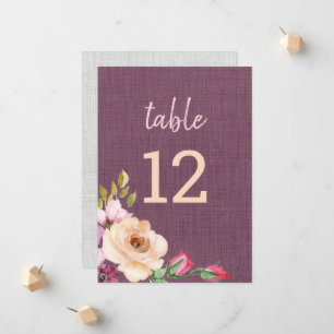 Elegant Purple Peach Roses Canvas Textured Announcement