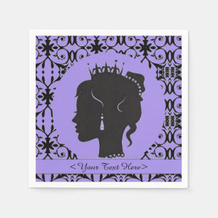 Elegant Purple Personalised Princess Napkins