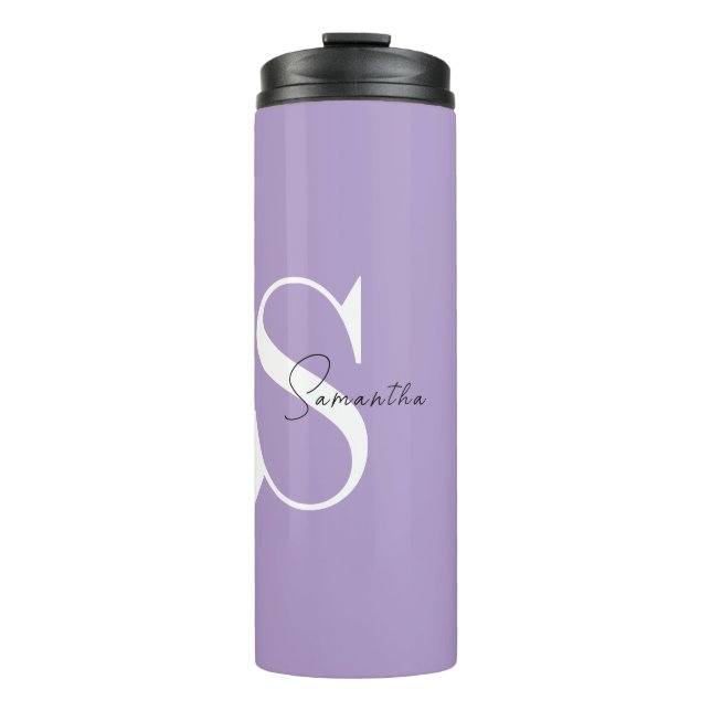 Elegant Purple Personalised Thermal Tumbler (Front)