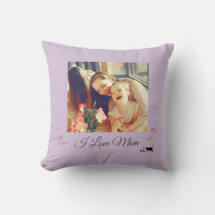 Elegant Purple Photo Mother's Day Throw Pillow