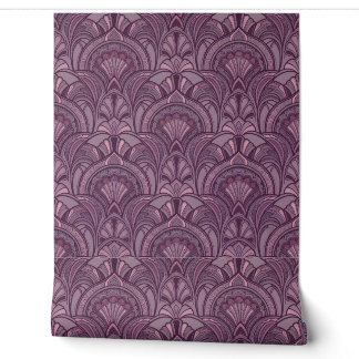 Elegant Purple Pink Art Deco Peel and Stick Wallpa Wallpaper