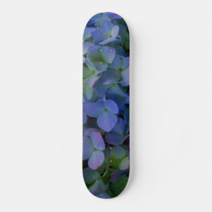 Elegant purple pink blue florals hydrangeas skateboard