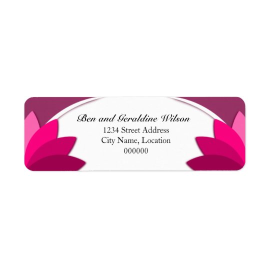 Elegant Purple Pink Florals Template Return Address Label