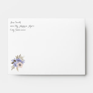 Elegant Purple & Pink Flowers White Envelopes