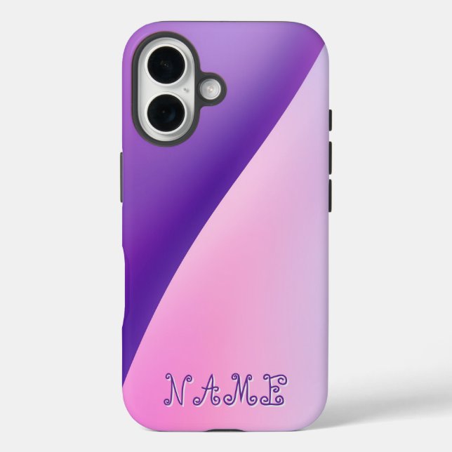 Elegant Purple Pink Gradient Wave Abstract Case-Mate iPhone Case (Back)