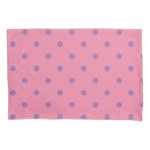 elegant purple pink polka dots pillowcase
