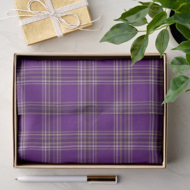 Elegant Purple Plaid Seamless Pattern Tissue Paper (Gift)