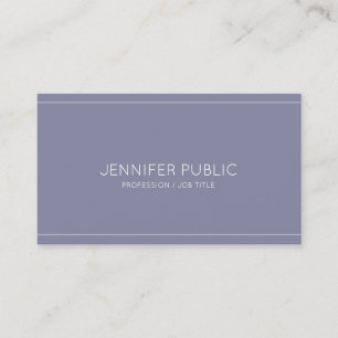 Elegant Purple Plain Modern Professional Chic Business Card