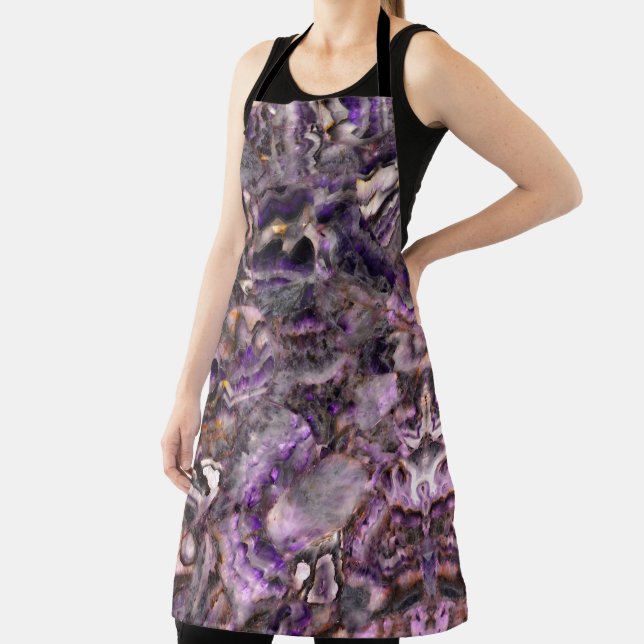 Elegant purple quartz granite stone marble pattern apron (Insitu)