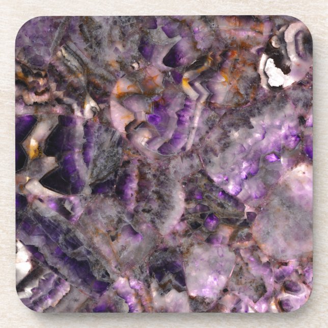 Elegant purple quartz granite stone marble pattern coaster (Front)