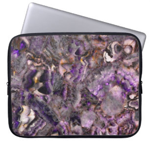 Elegant purple quartz granite stone marble pattern laptop sleeve