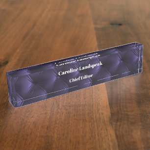 Elegant Purple Quilted Pattern  Nameplate
