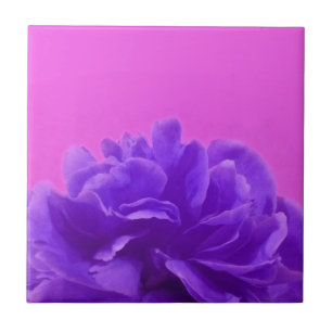 Elegant Purple Raspberry Floral Ceramic Tile